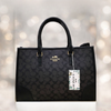 Coach Signature Print Tote Bag for Women with Double Top Handles and Spacious Everyday Carry Design -