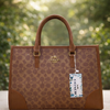 Coach Signature Print Tote Bag for Women with Double Top Handles and Spacious Everyday Carry Design -