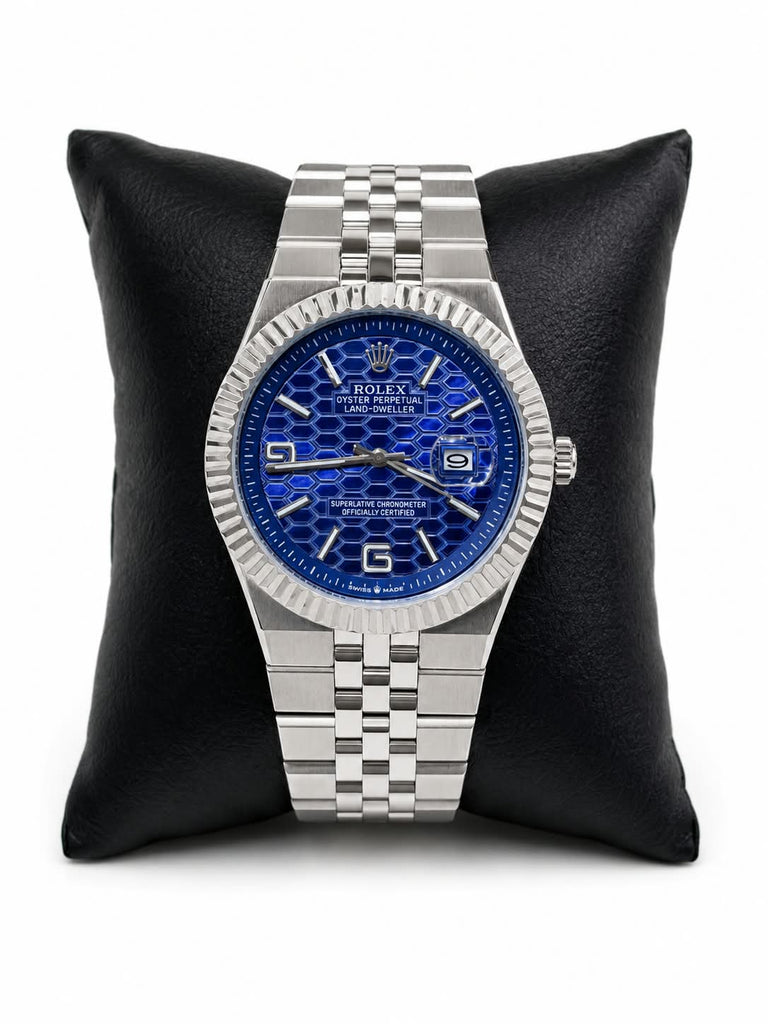 Rolex Style Semi-Automatic Jubilee Watch - Blue